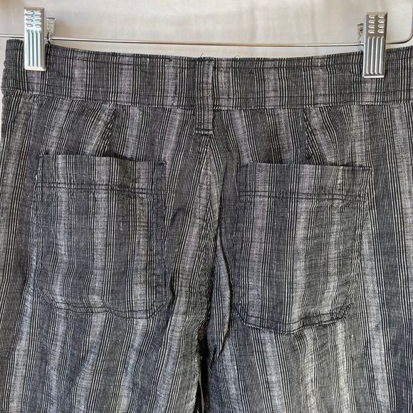 NYDJ Black Striped Linen Blend Trouser Pants Sz 0 - Picture 13 of 13
